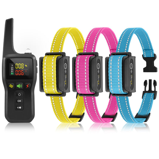 PetJoy Automatic Bark Collar for Dogs - Shock Collar with Remote and Auto Modes, Bark Training Combo - Level 1-5, 3300 Ft Range