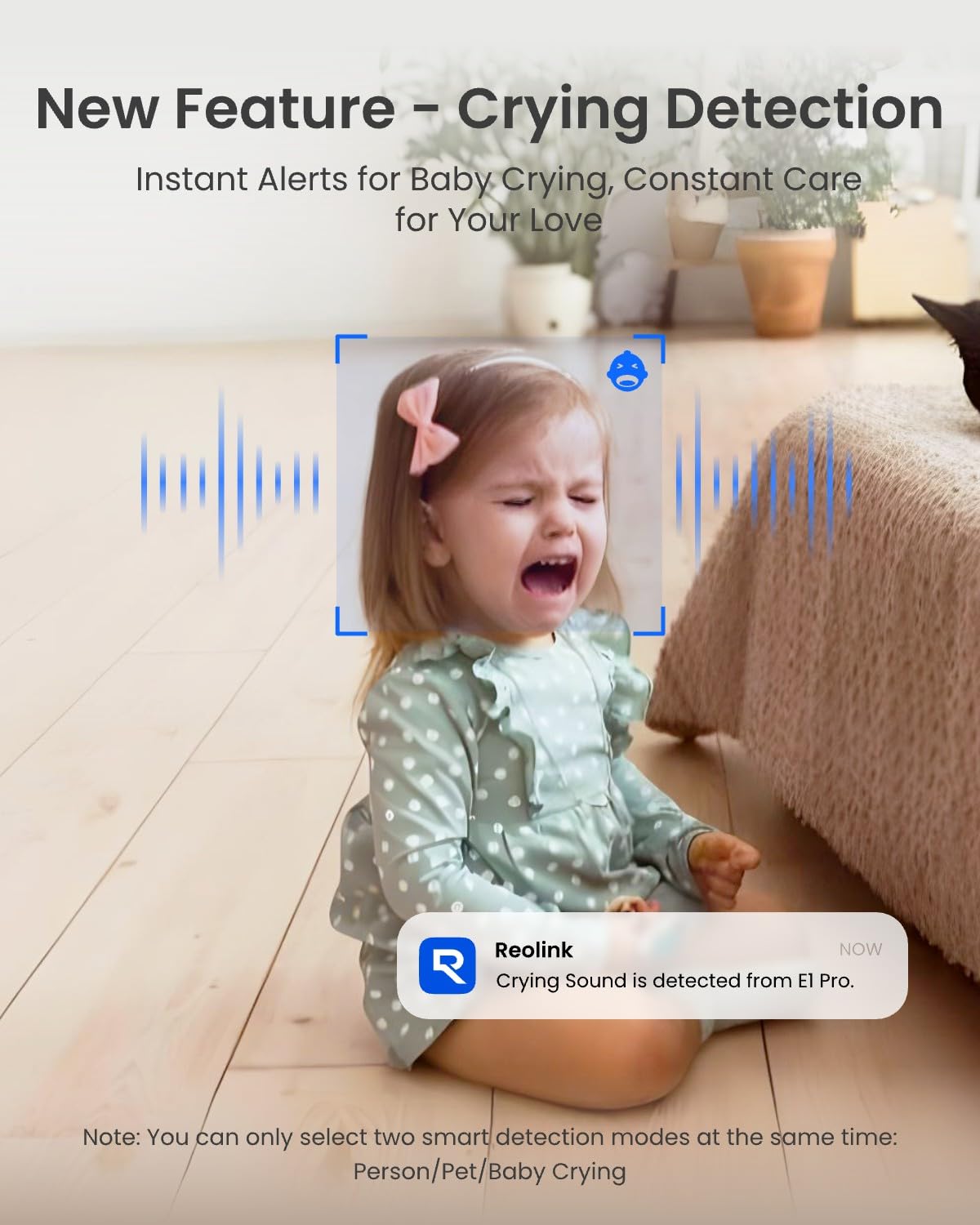 REOLINK Indoor Security Camera Support 2.4/5 GHz Wi-Fi, E1 Pro 4MP HD Plug-in Pet Camera, 360 Degree Baby/Pet Monitor with Auto Tracking, Person/Pet Detection, Night Vision, 2-way Audio, Local Storage