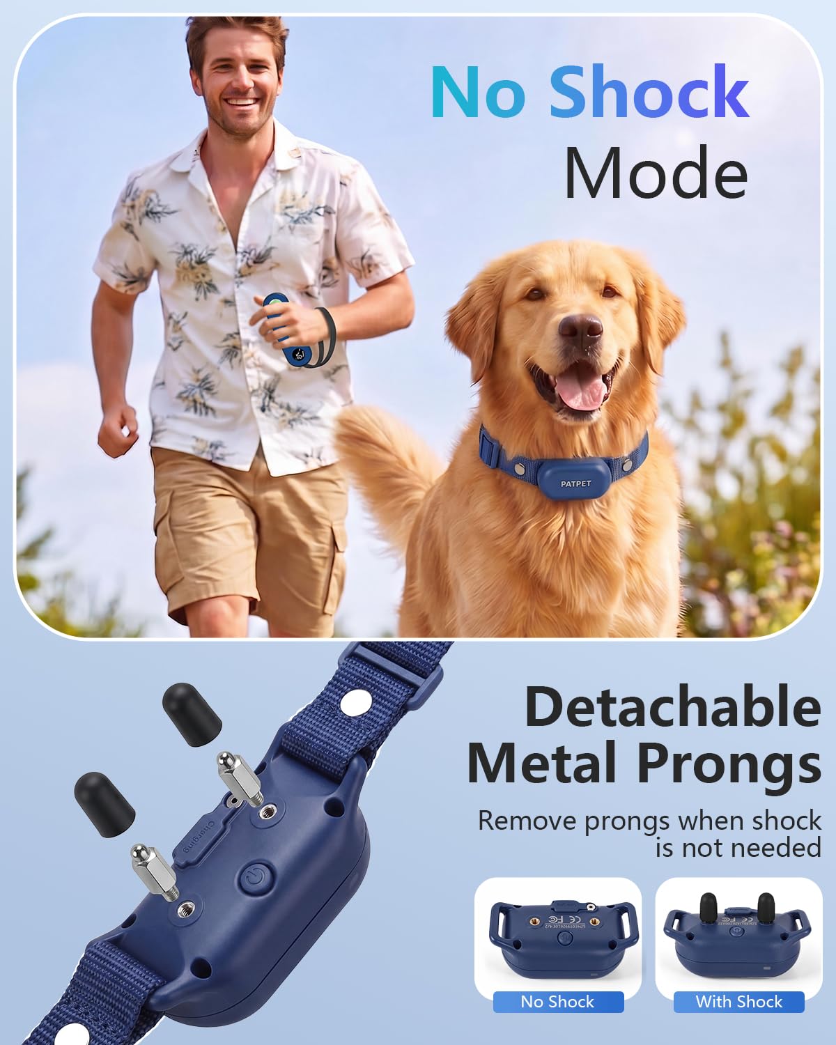 PATPET Dog Shock Collar with Remote Control - 4000FT Safe Training Collar