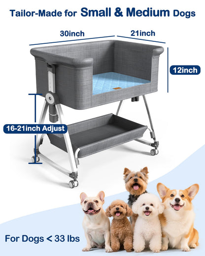 Adjustable Elevated Dog Bed for Small & Medium Dogs