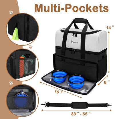 Dual Layer Dog Travel Bag for Road Trips & Camping