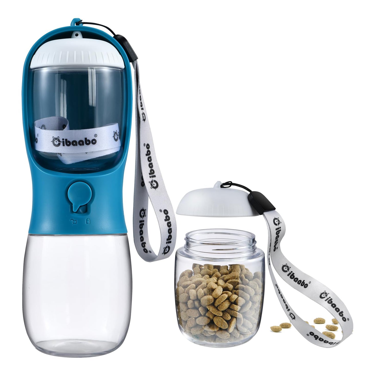 Portable Dog Water Bottle with Food Container & Filter