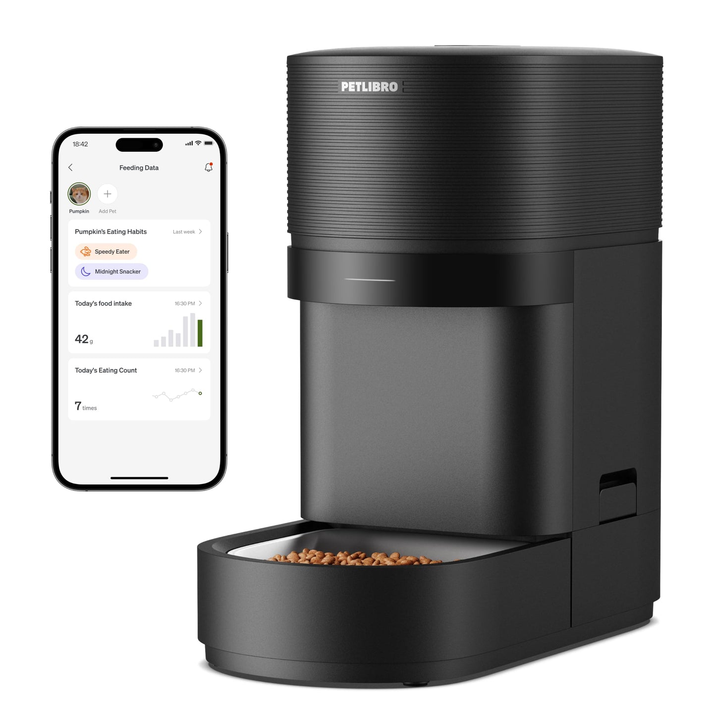 PETLIBRO Automatic Cat Feeder, 5G WiFi Automatic Dog Food Dispenser with Freshness Preservation, 5L Timed Pet Feeder with Low Food Sensor, Up to 10 Meals Per Day