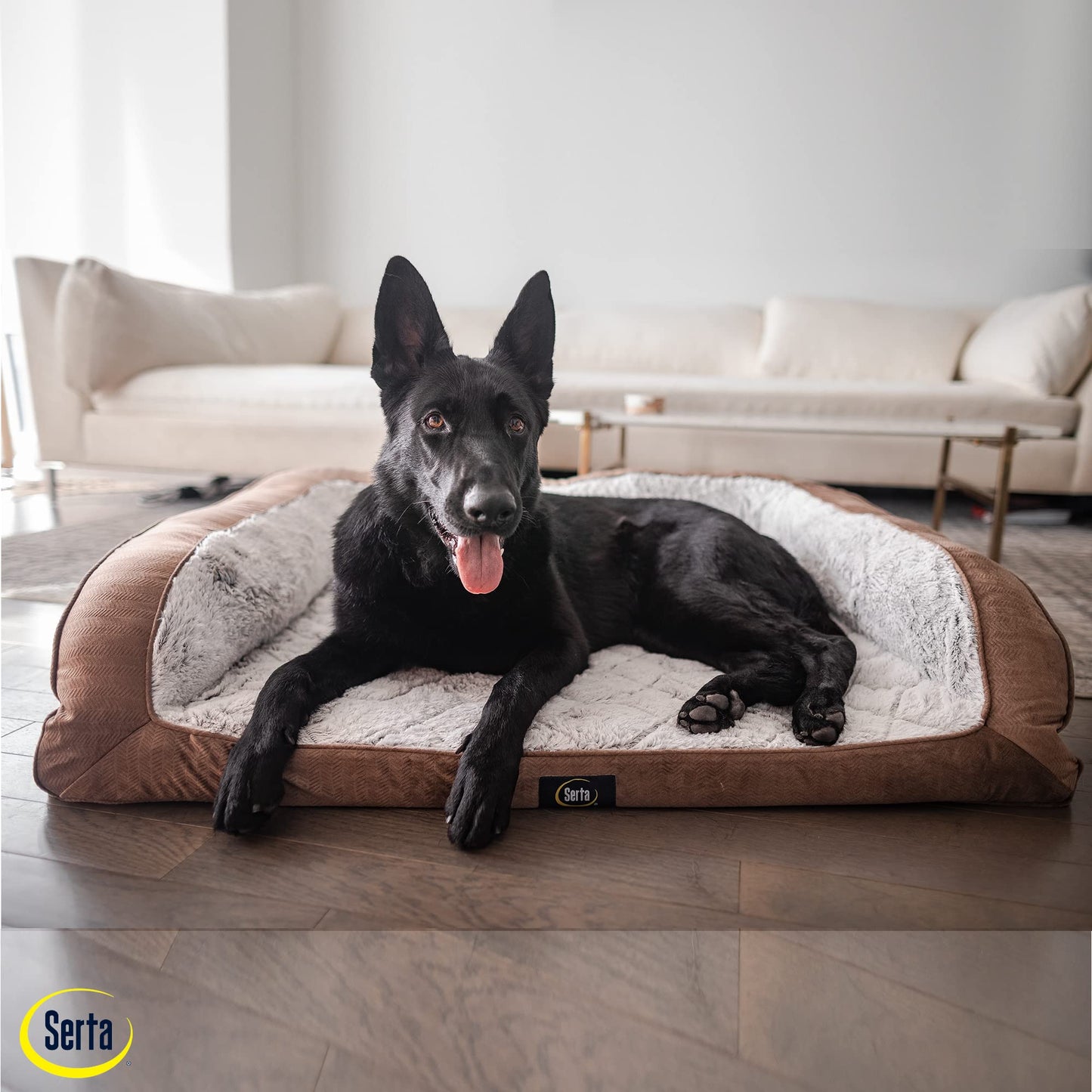 Serta Orthopedic Quilted Couch Dog Bed for Pets