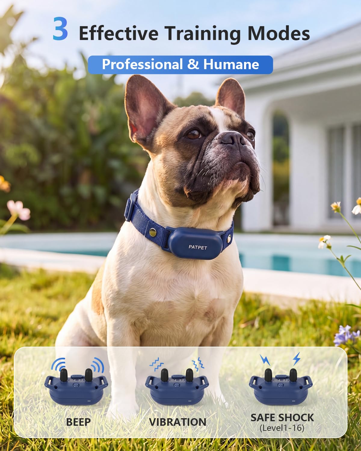 PATPET Dog Shock Collar with Remote Control - 4000FT Safe Training Collar