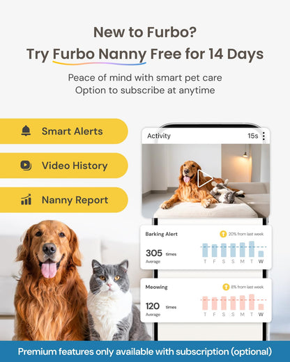 Furbo Pet Camera w/Subscription Required