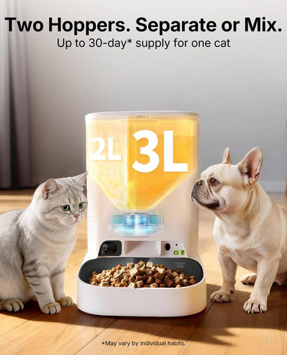 PETKIT Automatic Cat Feeder with Camera, Upgraded Multi-Cat Recognition, 2.4G&5G WiFi Pet Feeder with Freshness Preservation