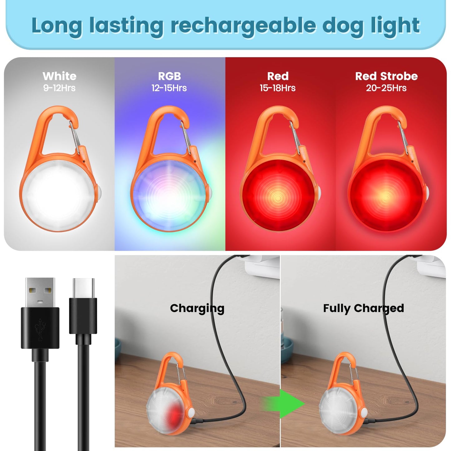 Dog Collar Lights for Night Walking