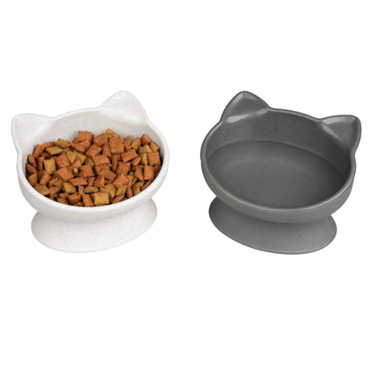 Kitty City Elevated Cat Bowls (Set of 2), Whisker-Friendly Raised Cat Food & Water Dishes, Modern Pedestal Design, Dishwasher Safe