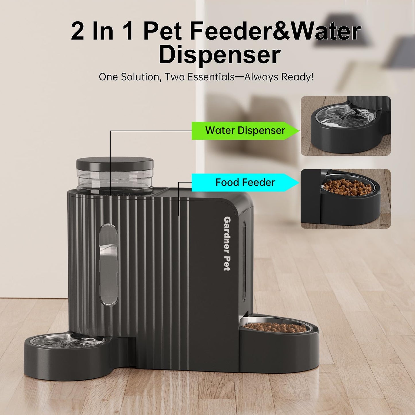 Gardner Pet Gravity Automatic 2-in-1 Pet Feeder