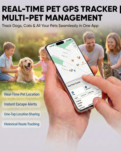 GPS Tracker for Dogs, Smart Dog Tracker with Real-Time Location