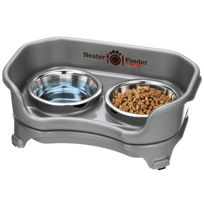 Neater Feeder - Express Model - Mess-Proof Cat & Dog Bowls – Made in USA – Elevated, No Spill, Non-Tip, Non-Slip, Raised Stainless Steel Food & Water Pet Bowls
