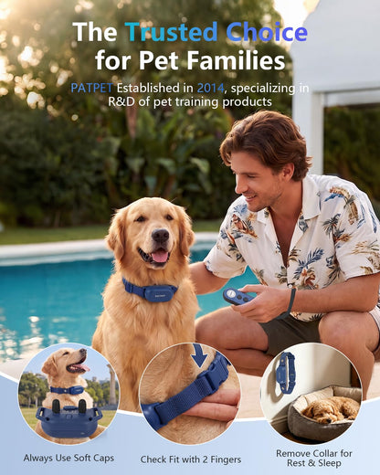 PATPET Dog Shock Collar with Remote Control - 4000FT Safe Training Collar