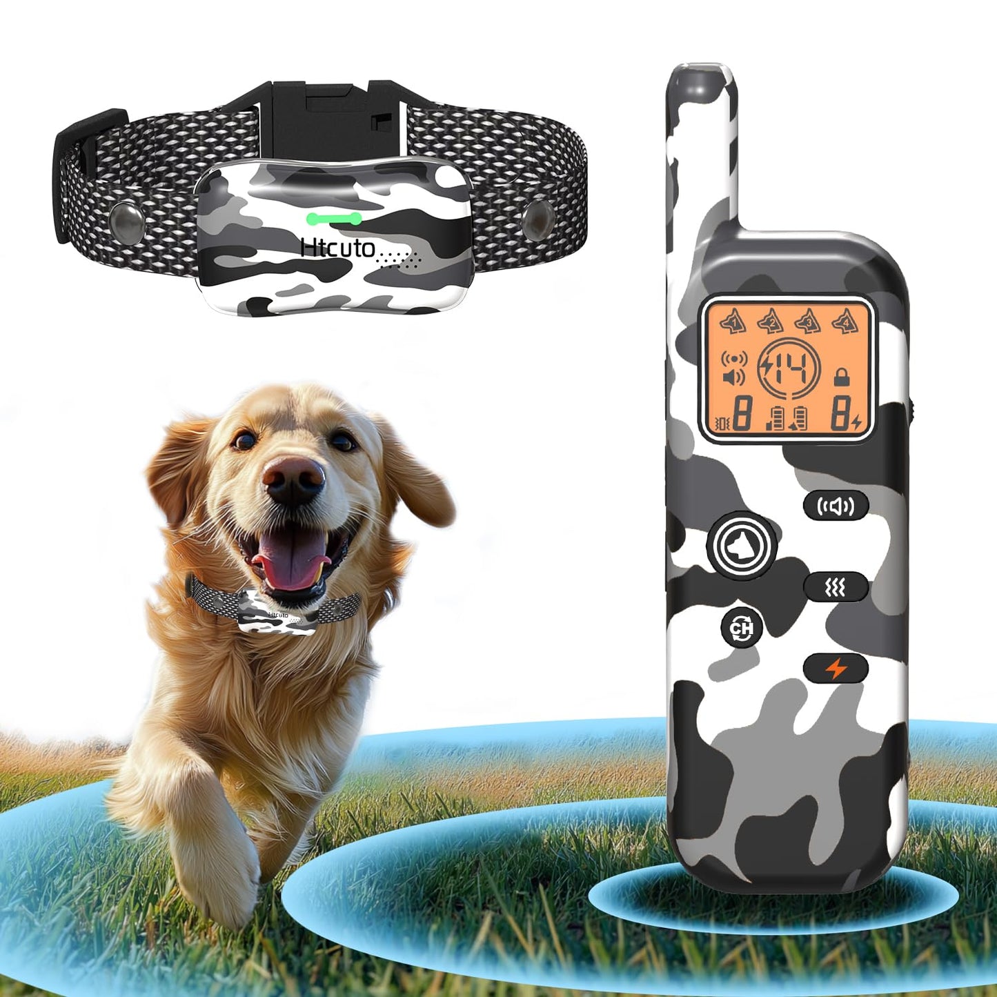 GT1 2-in-1 Electric Fence & Training Collar, 3500ft Fence/6100ft Remote Range, No Subscription, Ultrasonic/Vibration/Shock, IPX7 Waterproof for 2 Dogs