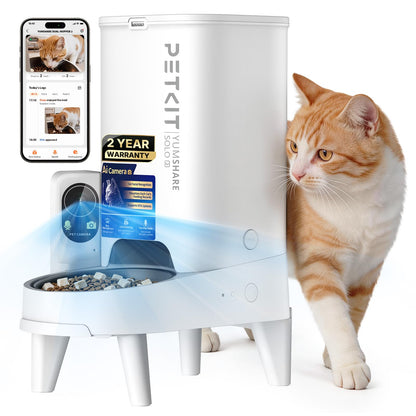 PETKIT Automatic Cat Feeder with Camera, Upgraded Multi-Cat Recognition, 2.4G&5G WiFi Pet Feeder with Freshness Preservation