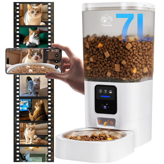 Frienhund Automatic Cat Feeder: Automatic Dog Feeder-7L Auto Cat Food Dispenser