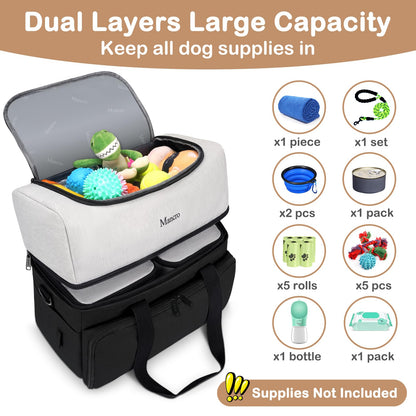 Dual Layer Dog Travel Bag for Road Trips & Camping