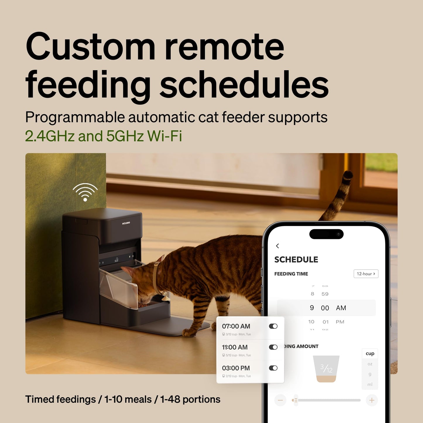 PETLIBRO RFID Automatic Cat Feeder, Collar Tag-Activated Personalized Meals
