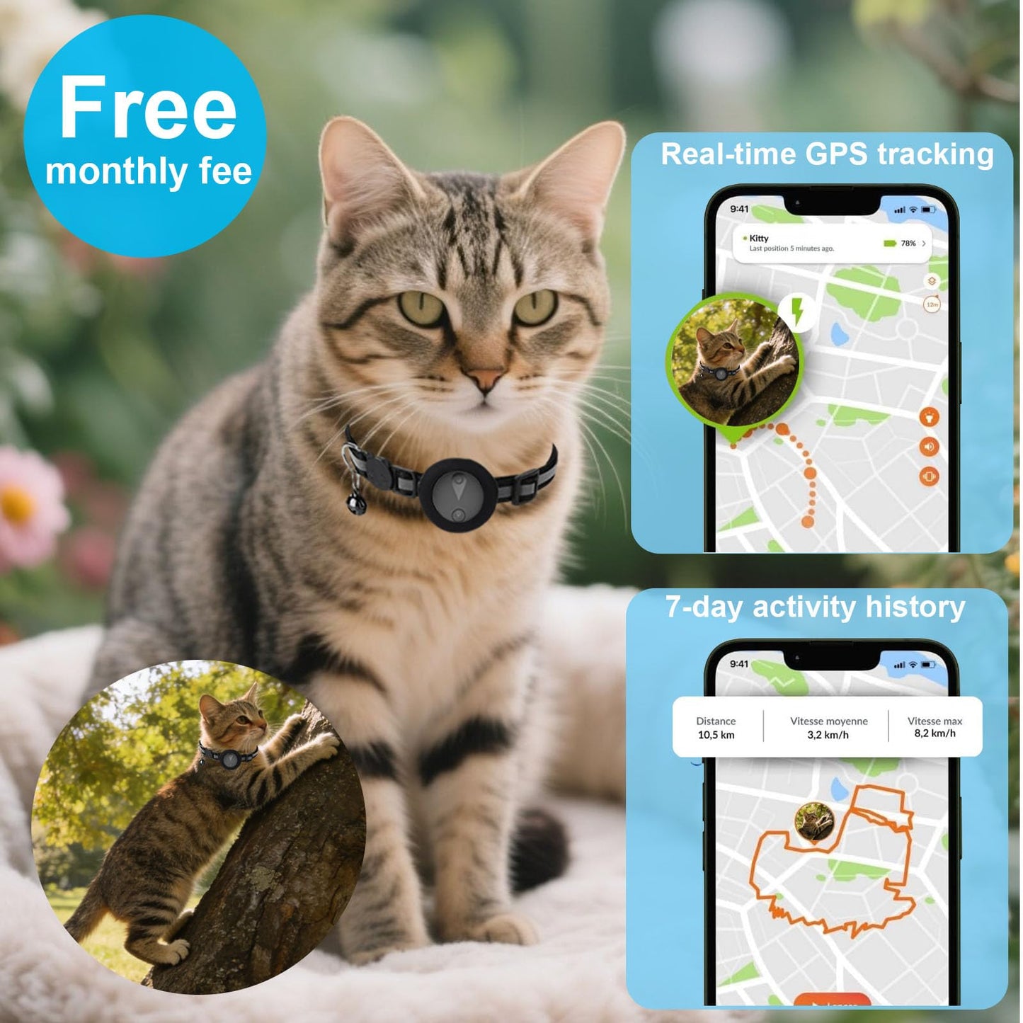 Pet GPS Tracker Collar for Cats