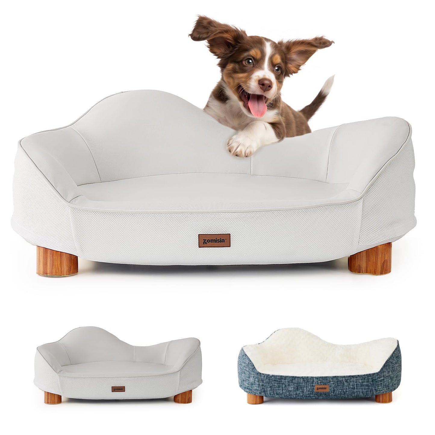 Modern Dog Sofa with Wooden Legs