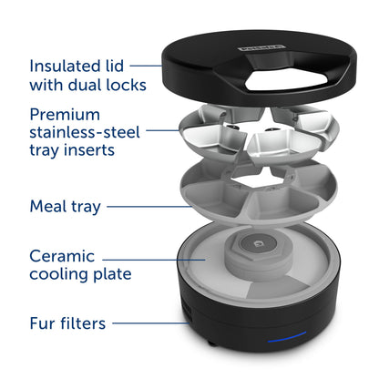 PetSafe FreshFeed Refrigerated Pet Feeder Automatic Wet Food Feeder for Cats & Small Dogs App Control 6 Fresh Meals Stainless Steel Inserts
