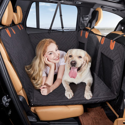 Hard Bottom Dog Car Seat Cover for Back Seat Travel