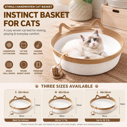 Handwoven Cat Basket Bed with Cozy Indoor Design