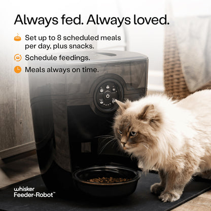 Feeder-Robot by Whisker, Smart, Automatic Pet Feeder, Feed Your Cat or Dog from Anywhere, Designed and Assembled in USA