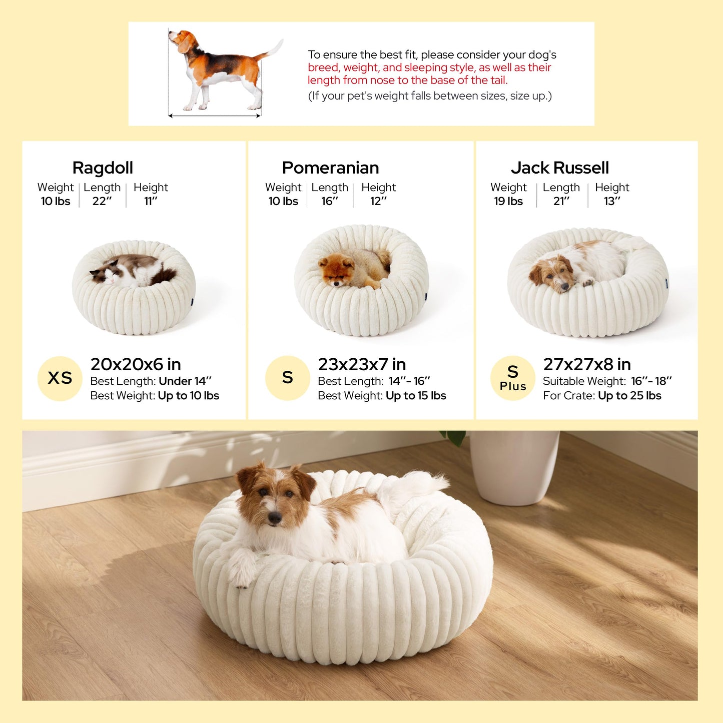 Donut Dog Bed with Removable Washable Cover