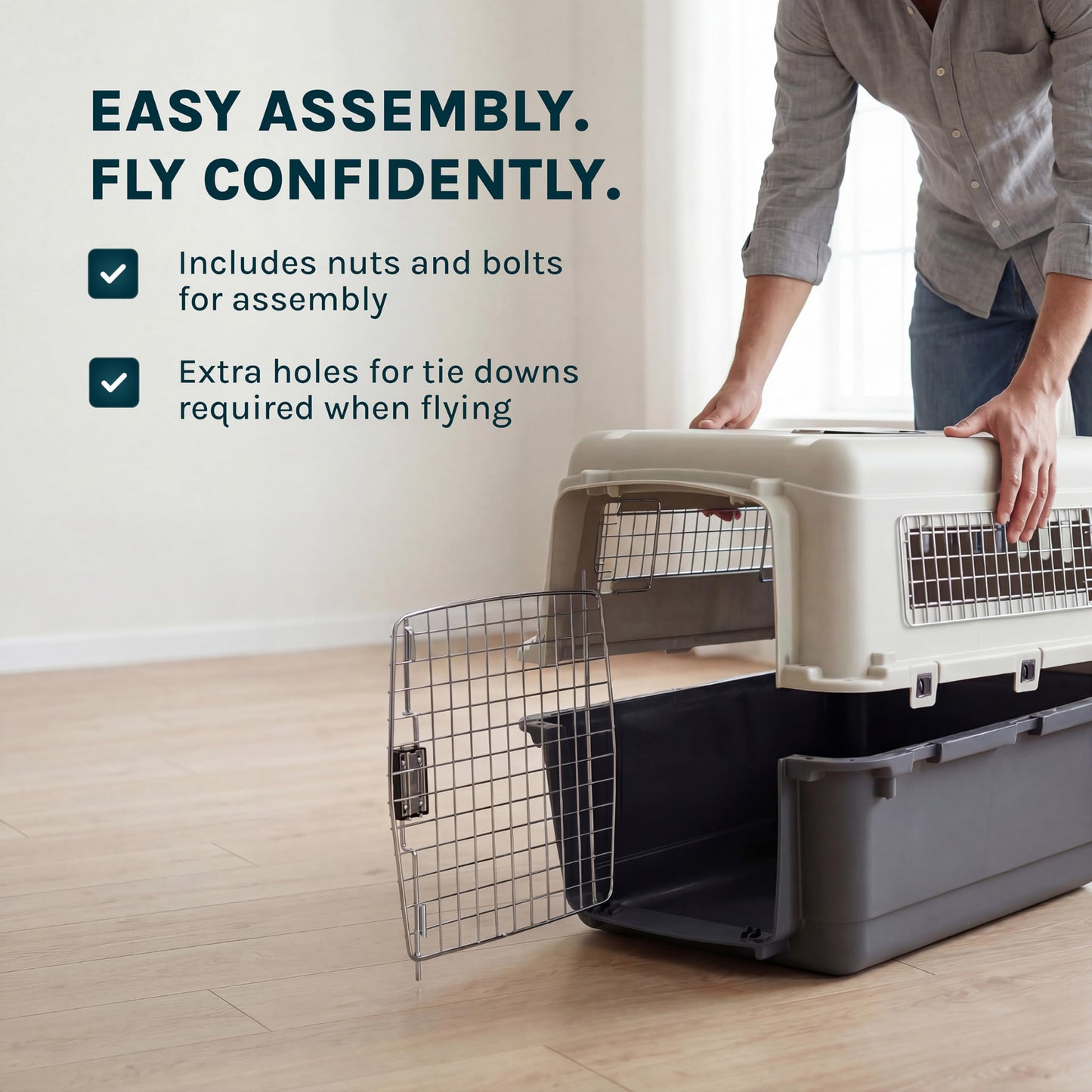 Airline Approved Dog Travel Kennel for Indoor & Outdoor Use