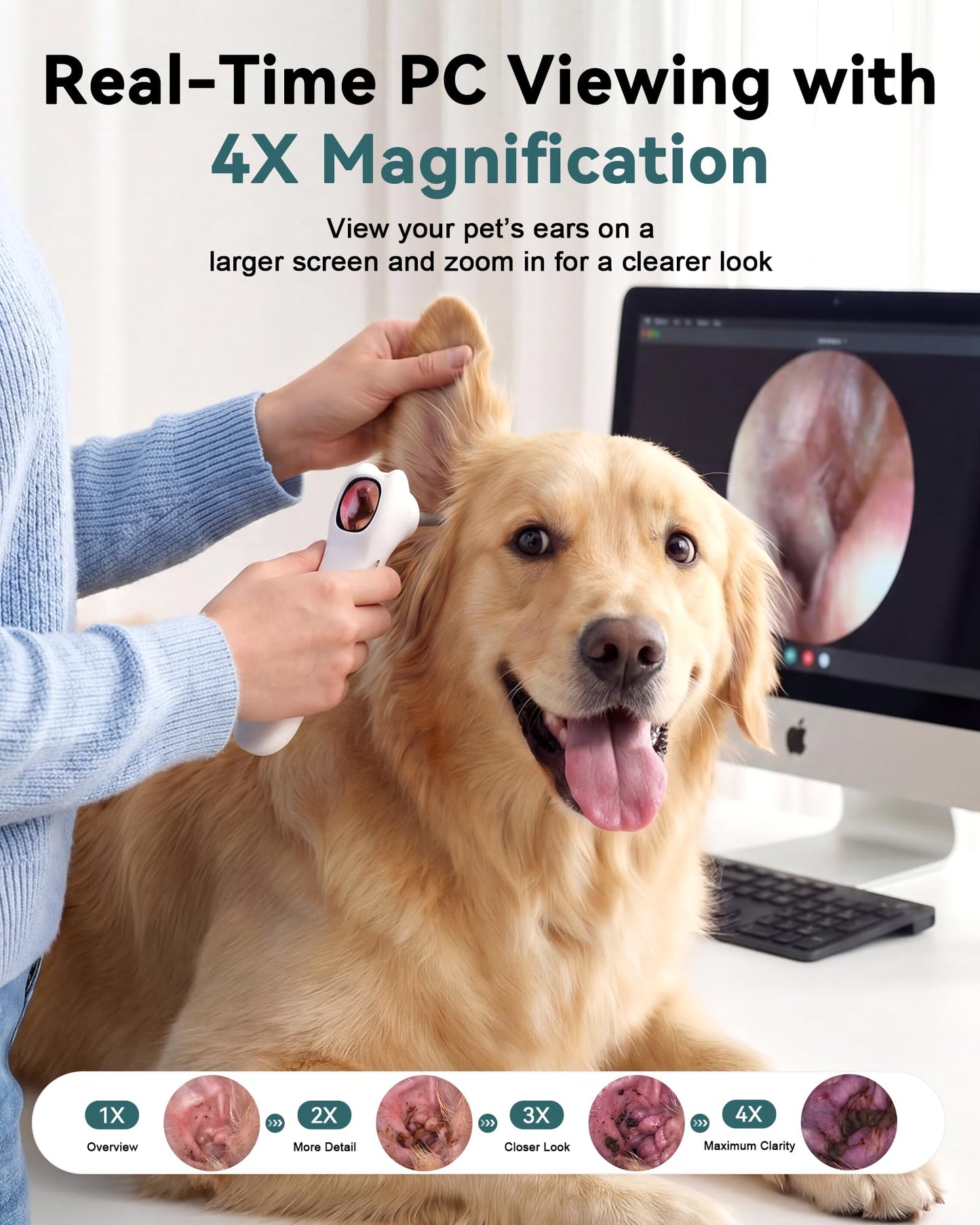 Pet Ear Cleaning Camera Kit with Screen