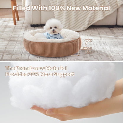 Luxury Calming Dog Bed with Soft Plush Faux Fur