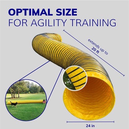 ActiveDogs Dog Agility Tunnel, Heavy Duty Dog Training Equipment, 20 ft