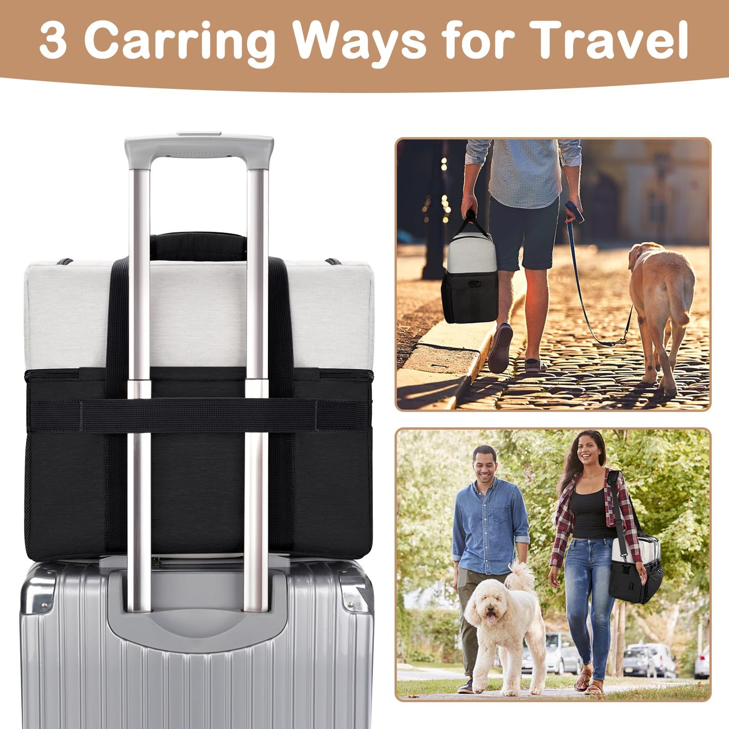 Dual Layer Dog Travel Bag for Road Trips & Camping