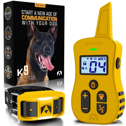 INVIROX Ultra K9 Dog Shock Collar, 124 Levels, Night Light, IP67 Waterproof