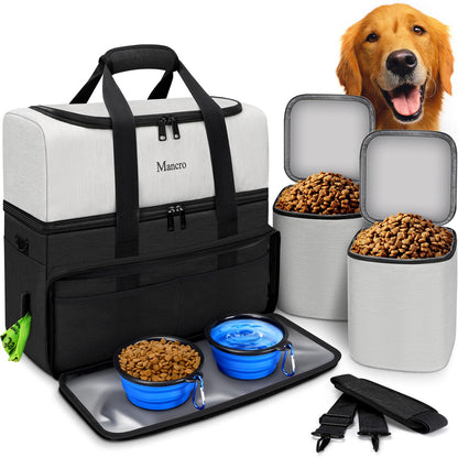 Dual Layer Dog Travel Bag for Road Trips & Camping