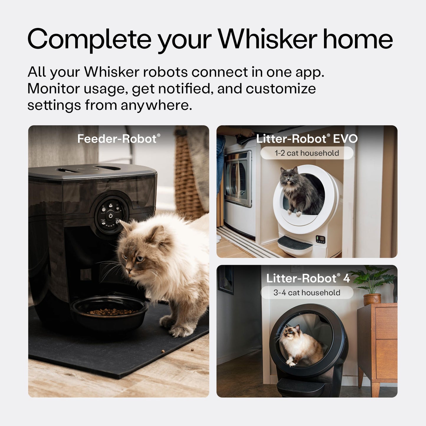 Feeder-Robot by Whisker, Smart, Automatic Pet Feeder, Feed Your Cat or Dog from Anywhere, Designed and Assembled in USA