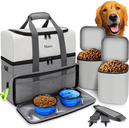 Dual Layer Dog Travel Bag for Road Trips & Camping