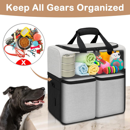 Dual Layer Dog Travel Bag for Road Trips & Camping