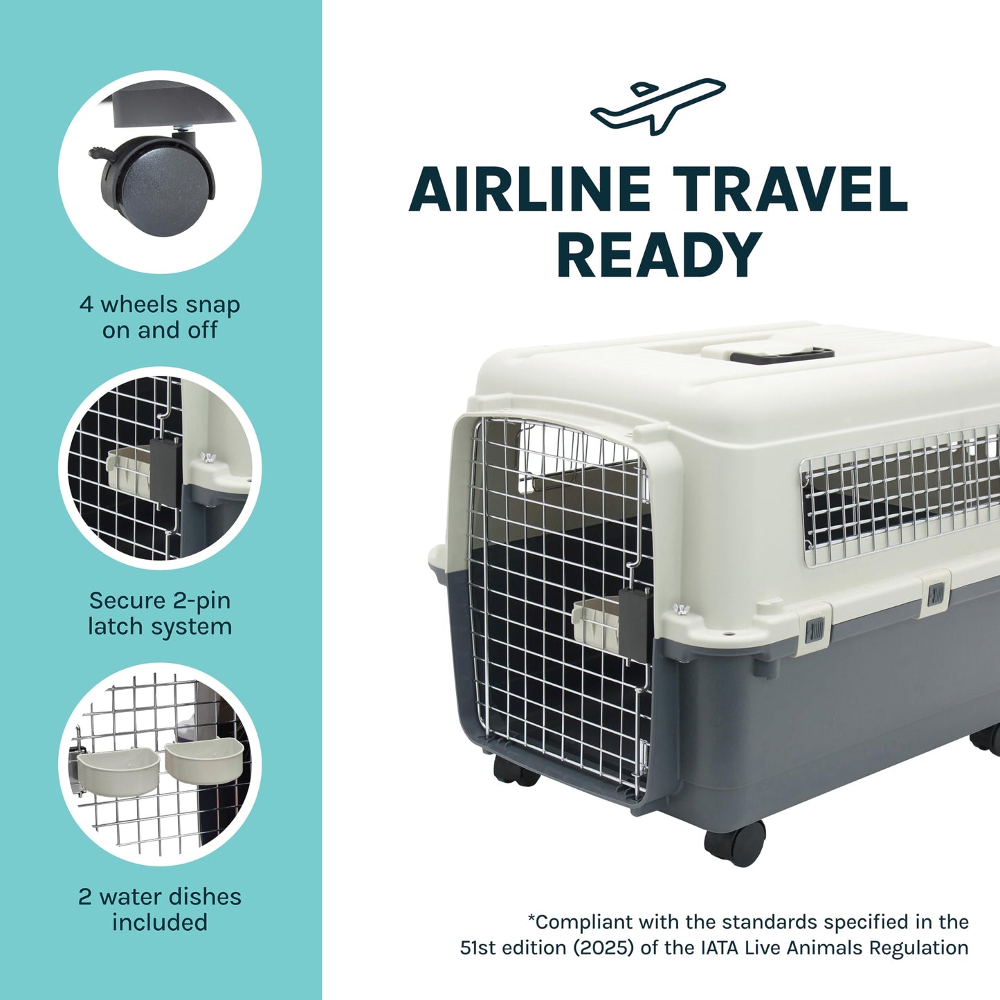 Airline Approved Dog Travel Kennel for Indoor & Outdoor Use