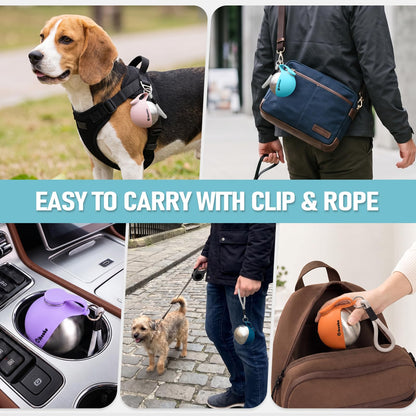 Portable Dog Water Bottle with Collapsible Bowl