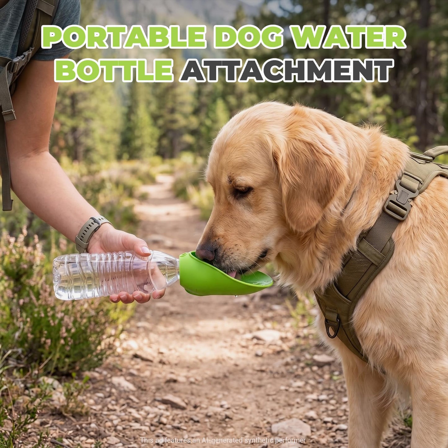 Portable Dog Water Bottle with Foldable Travel Bowl