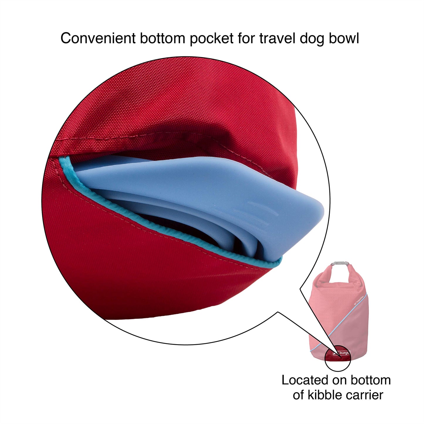 Foldable Dog Food Travel Container for Camping & Trips