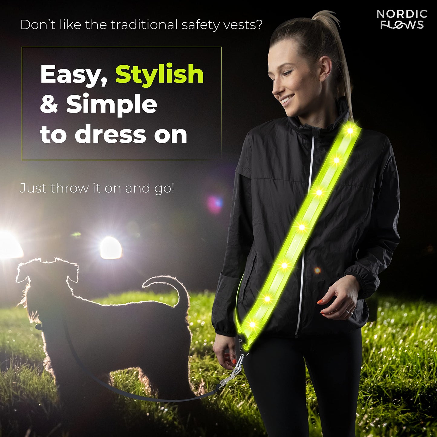 Rechargeable LED Safety Vest for Night Dog Walks