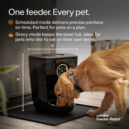 Feeder-Robot by Whisker, Smart, Automatic Pet Feeder, Feed Your Cat or Dog from Anywhere, Designed and Assembled in USA