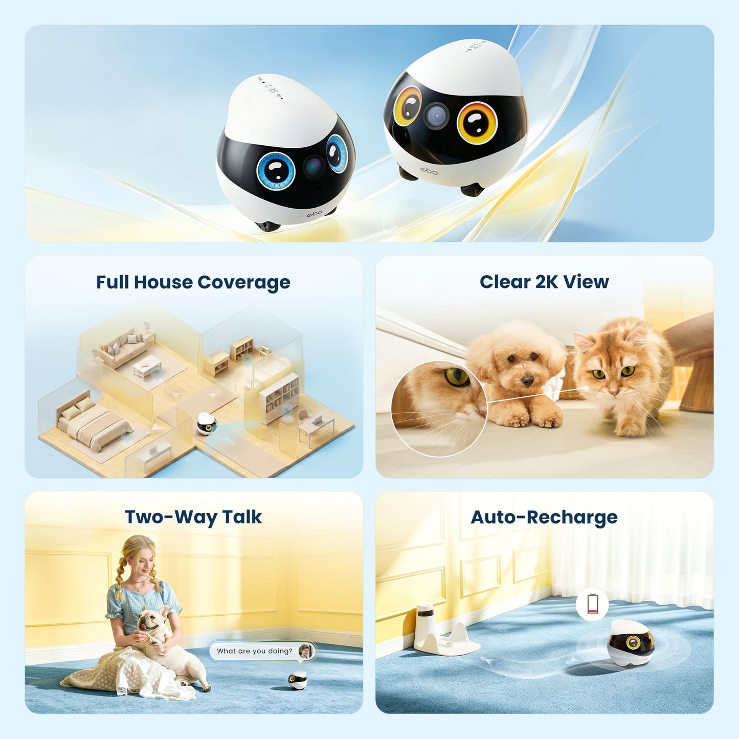 Enabot EBO SE 2 Home Robot Camera: 2K Mobile FamilyBot Pet Companion