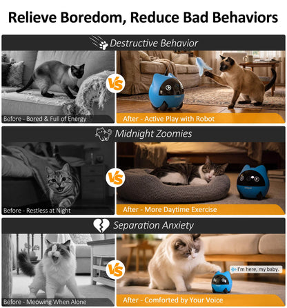 onlypet Pet Camera Indoor with Phone App, AI Pet Cam Robot for Cats & Dogs