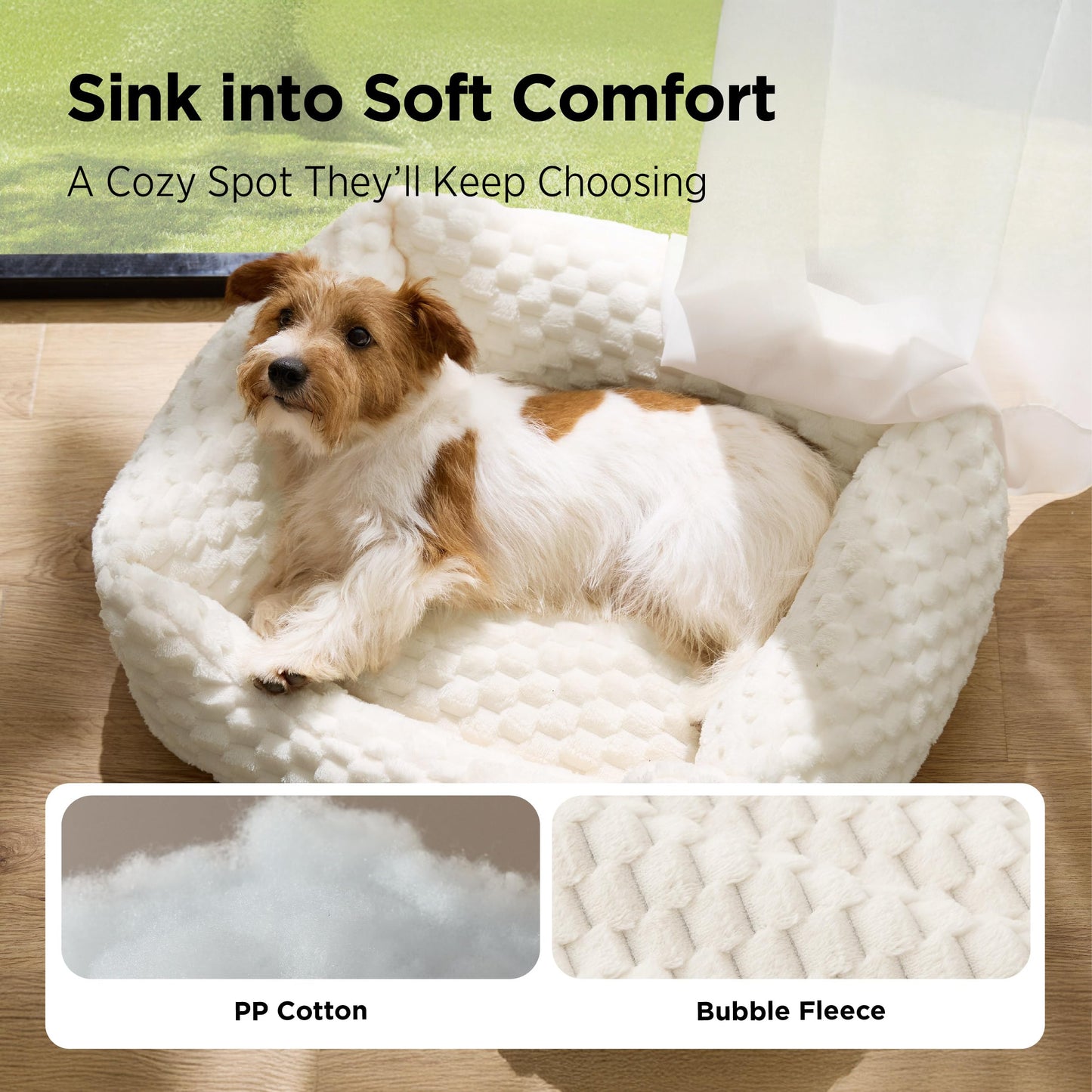 Fluffy Washable Dog Bed for Small & Medium Dogs