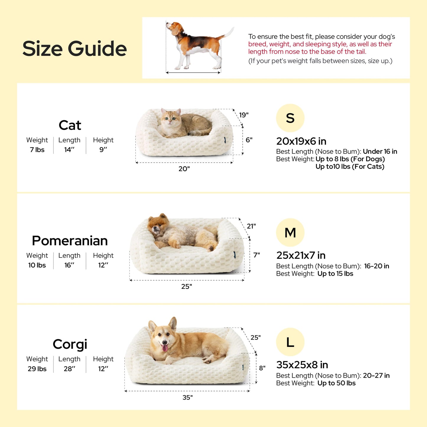 Fluffy Washable Dog Bed for Small & Medium Dogs