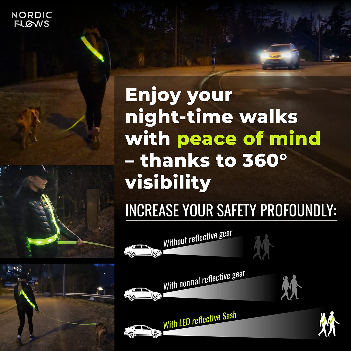 Rechargeable LED Safety Vest for Night Dog Walks